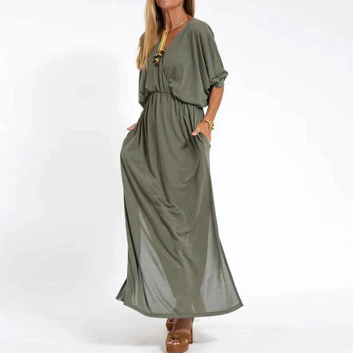 Sienna | Eleganta Hög-Midja Klänning Utformning Med Slits i Sidan