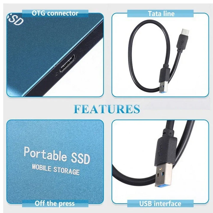 Ultrasnabb 128 TB SSD - Hållbar Bärbar Solid State-Enhet