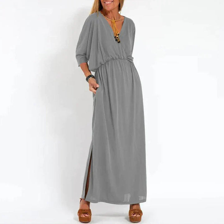 Sienna | Eleganta Hög-Midja Klänning Utformning Med Slits i Sidan