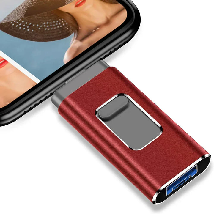Flera Portar OTG USB-Minne - USB-A, USB-C, Mikro-USB och Blixt (4-i-1)