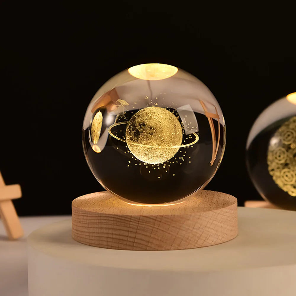 Drömsk Galax Orb Lampa | 3D-Printad LED Natt Lampa