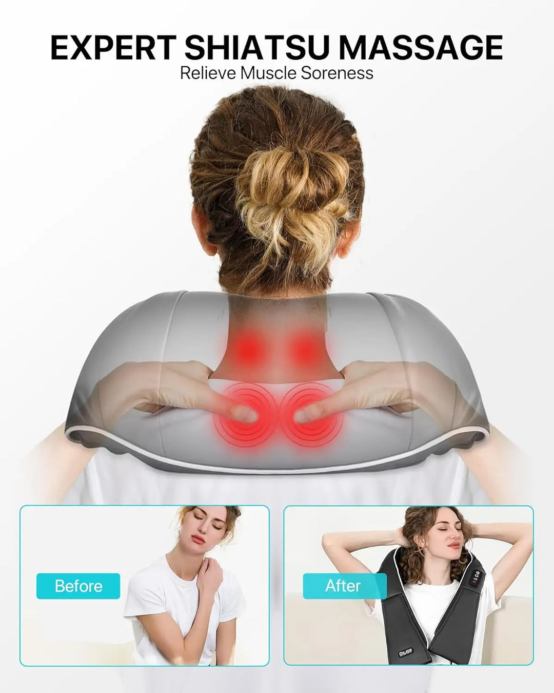 Gia | Shiatsu-Massagekudde med Infraröd Värme