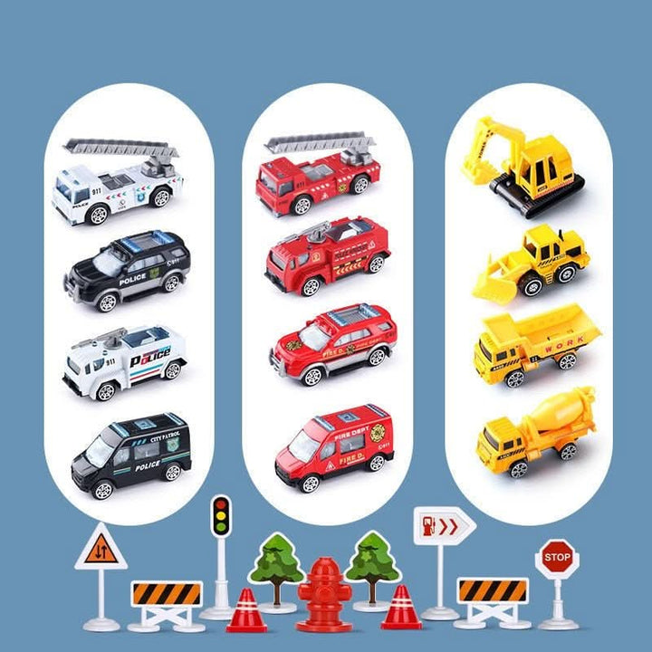 Pedagogisk Flygplatsleksak med Flygplan, Bilar och Tillbehör