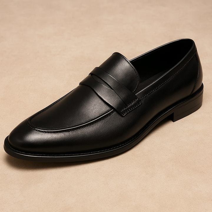 Herrar Läder Penny Loafers | Klassisk Fullkornsläder Stil