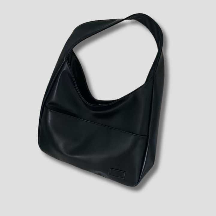 Minimalistisk Svart Läder Hoboväska | Vardags Chic