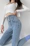 Högmidjade Skinny Jeans För Kvinnor | Sträcka Och Komfort