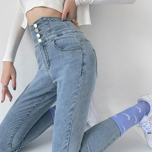 Högmidjade Skinny Jeans För Kvinnor | Sträcka Och Komfort