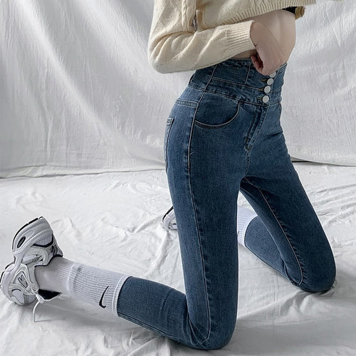 Högmidjade Skinny Jeans För Kvinnor | Sträcka Och Komfort