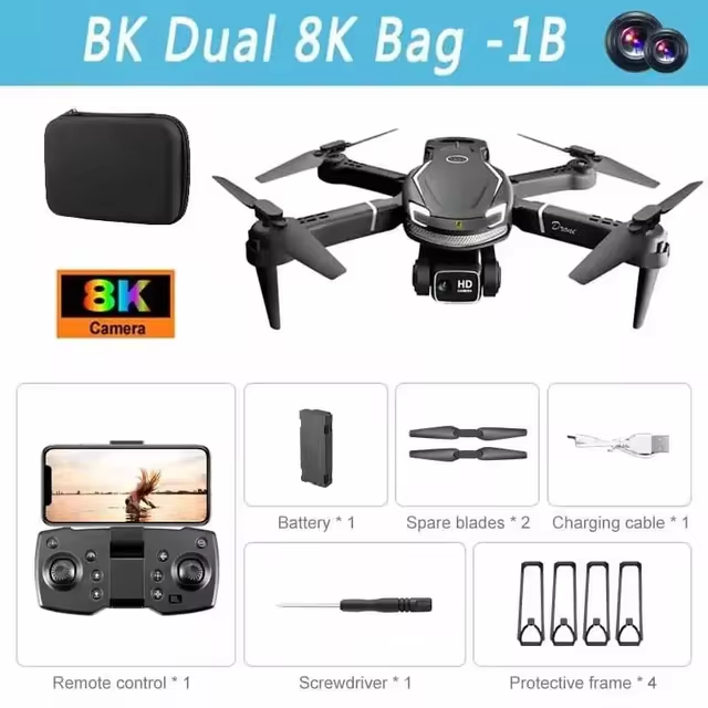 Leo | Mini V88 Drönare 8K med GPS och HD Dubbelkamera - Professionell Flygfotografering Drönare