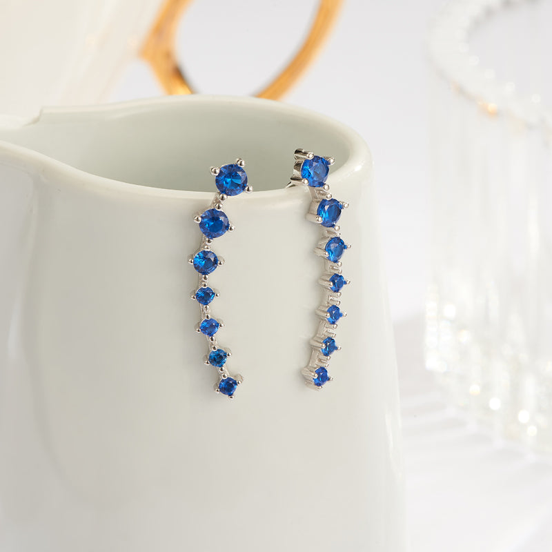 Quinn | Glamorösa Sterling Silver 925 Zirkon Stiftörhängen