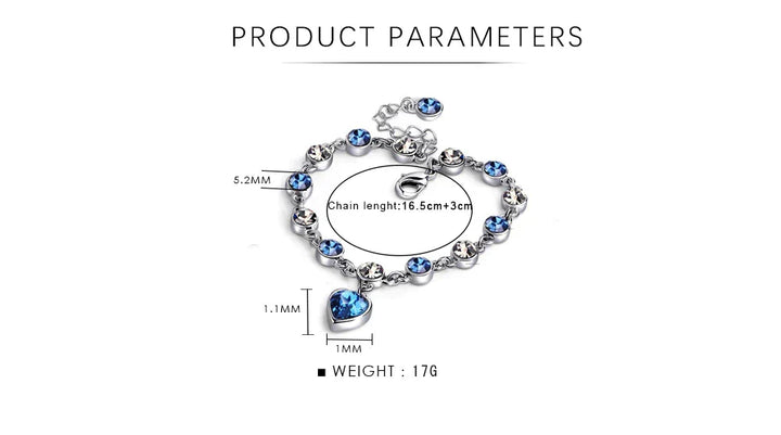 Luna | Justerbart Sterlingsilver Kristall Armband