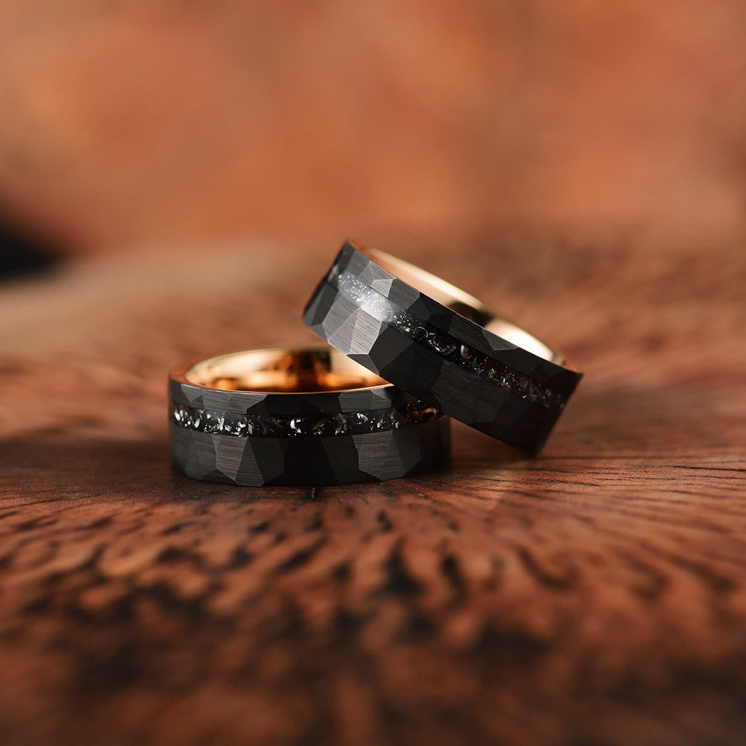 8 mm Svart Turmalin Tungstenskarbidring