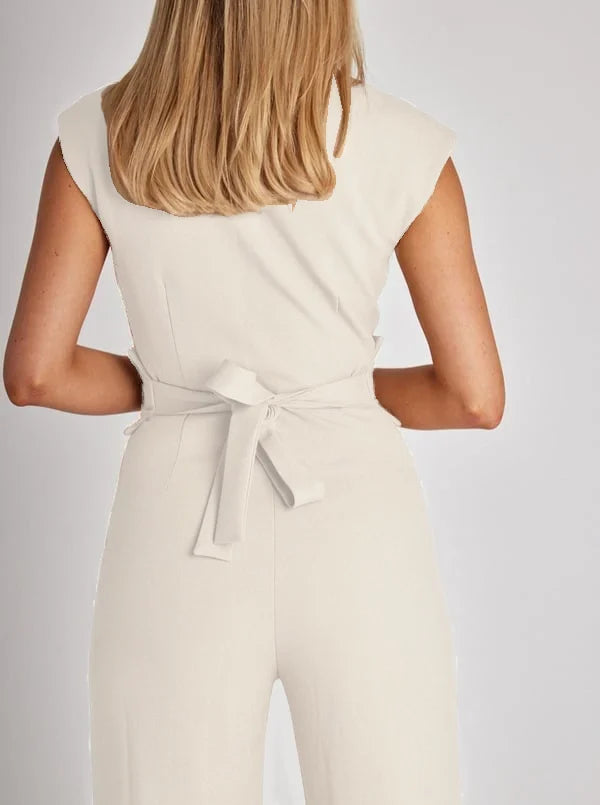 Vaela | Ärmlös Overall med Vida Ben - Eleganta Sommaroutfit för Kvinnor