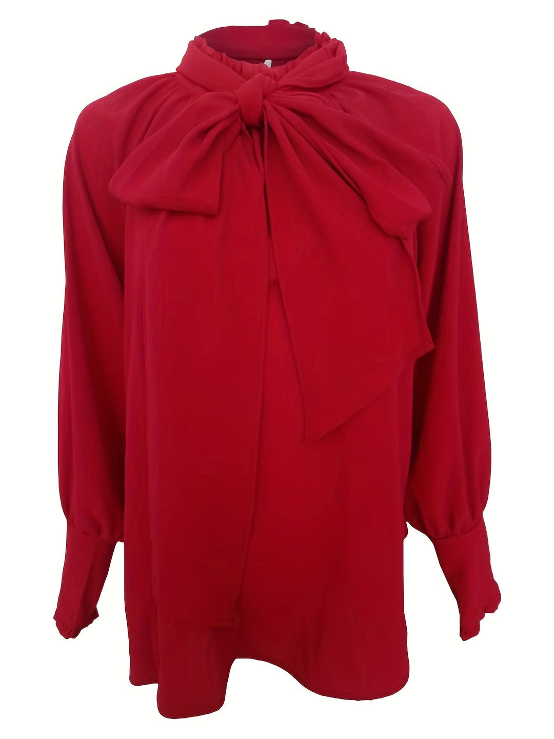Dam Eleganta Blus Med Slips Hals
