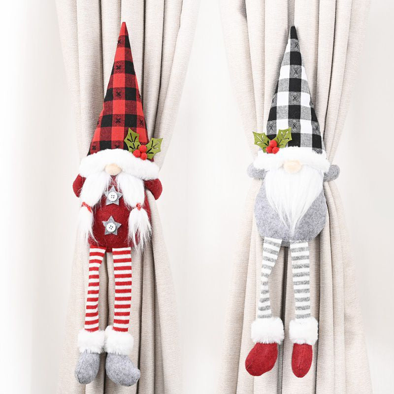 Jul Gardinbindningar | Festlig Tomte- och Snögubbe Utformning