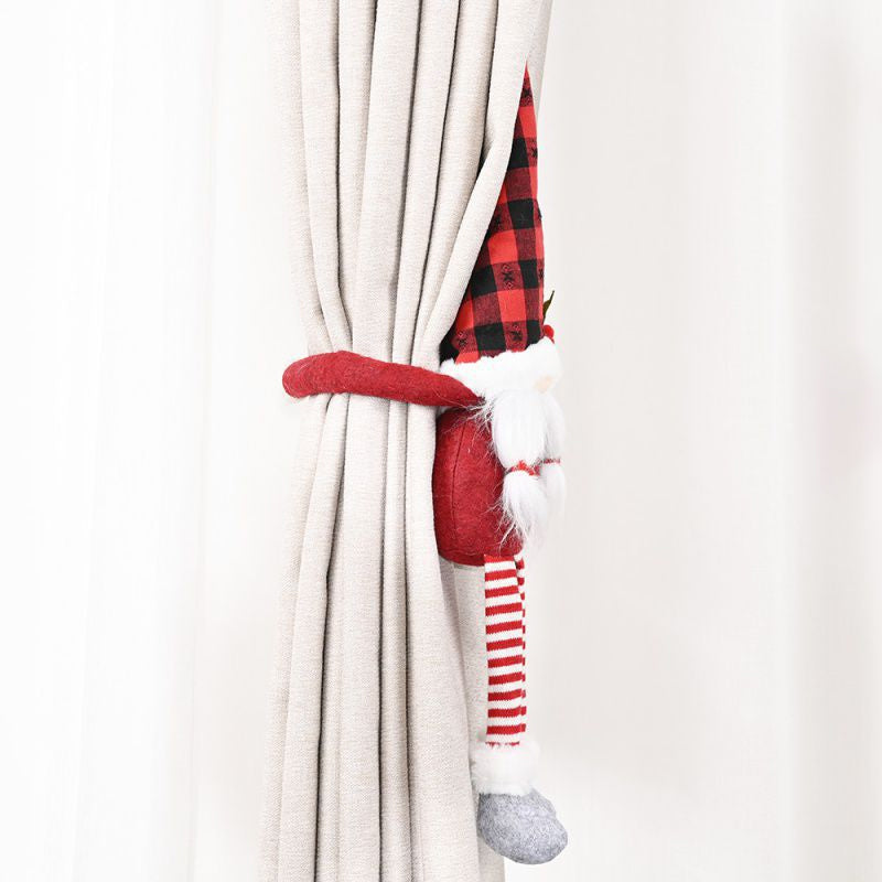Jul Gardinbindningar | Festlig Tomte- och Snögubbe Utformning