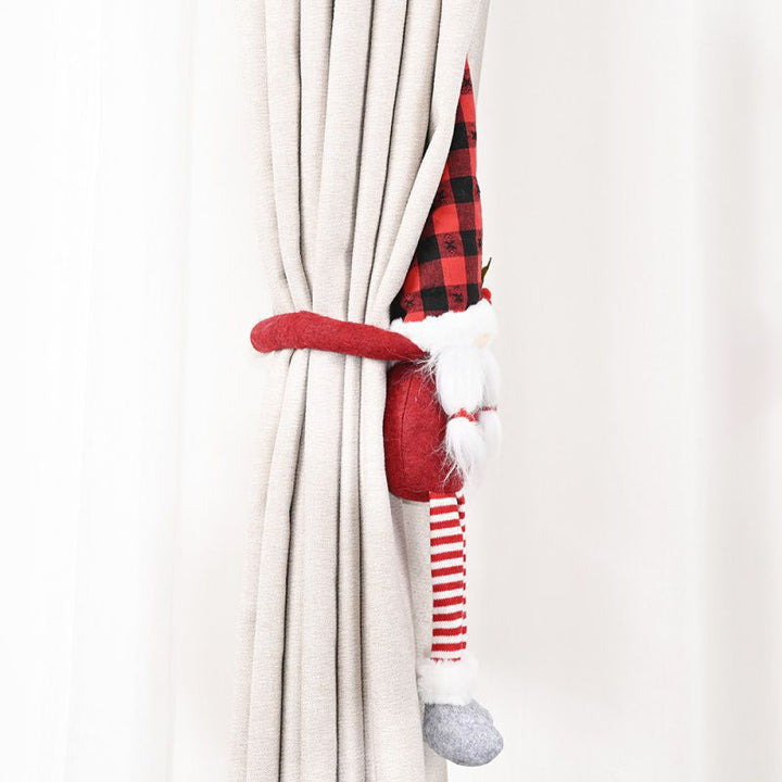 Jul Gardinbindningar | Festlig Tomte- och Snögubbe Utformning