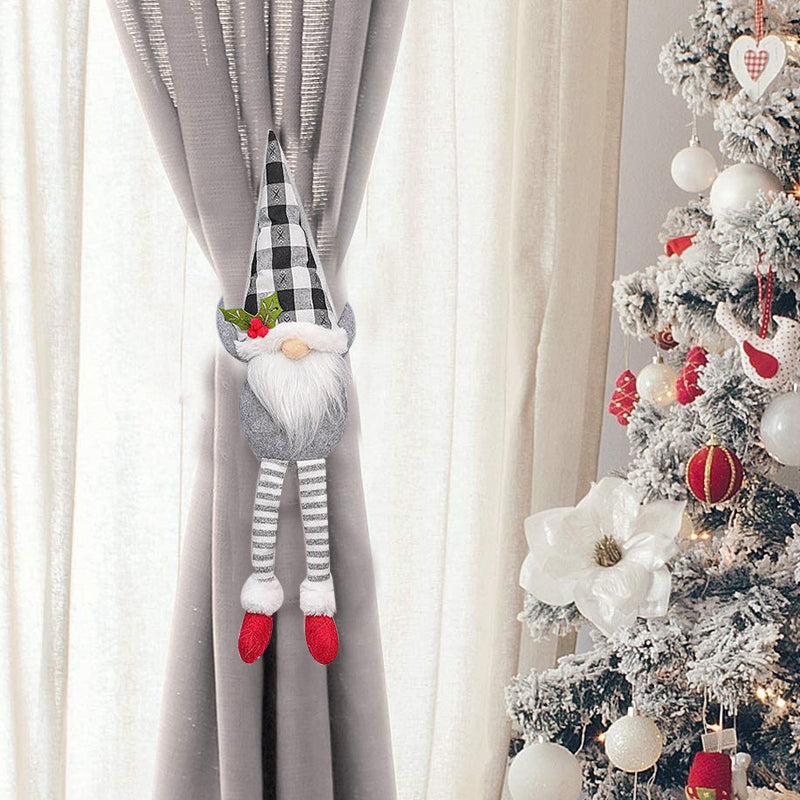 Jul Gardinbindningar | Festlig Tomte- och Snögubbe Utformning