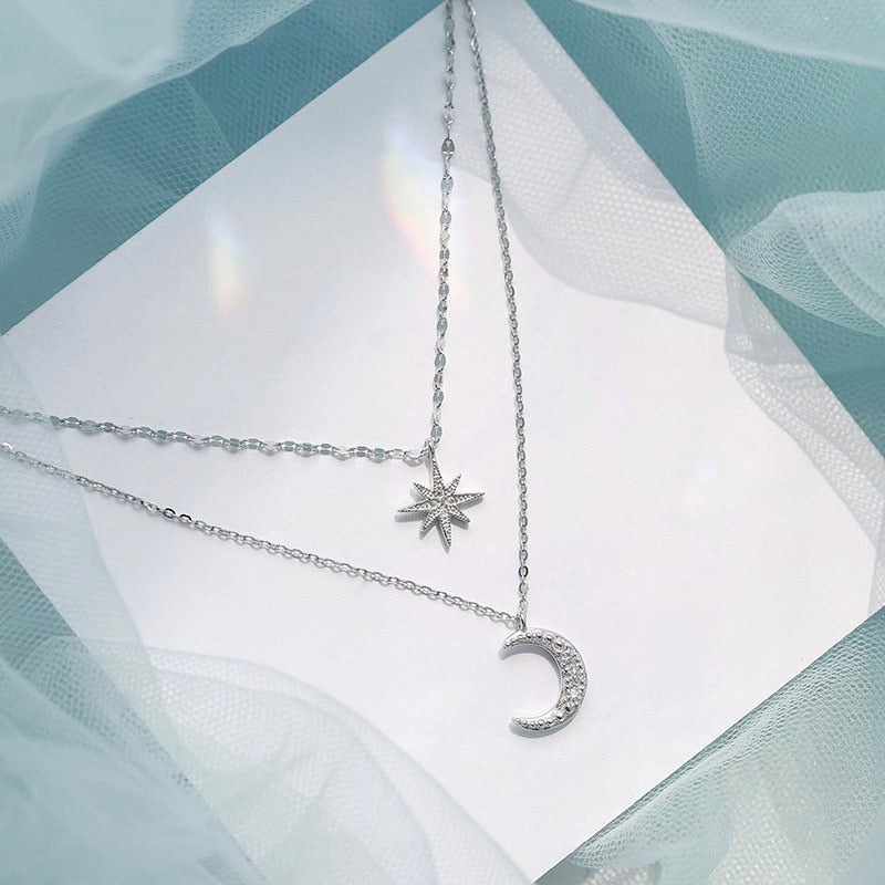 Mabel | Damer 925 Sterling Silver Dubbla Lager Halsband