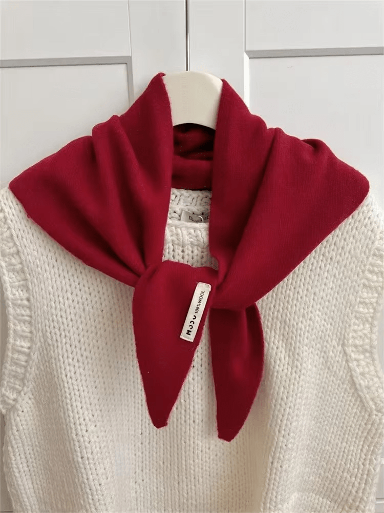 Triangel Sticka Ullblandning Halsduk