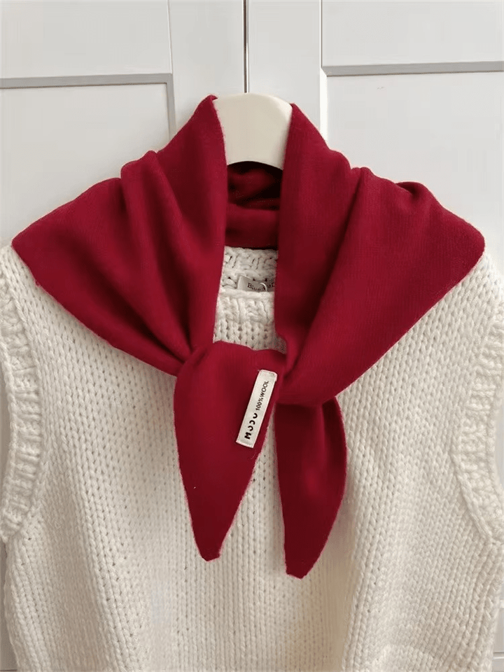 Triangel Sticka Ullblandning Halsduk