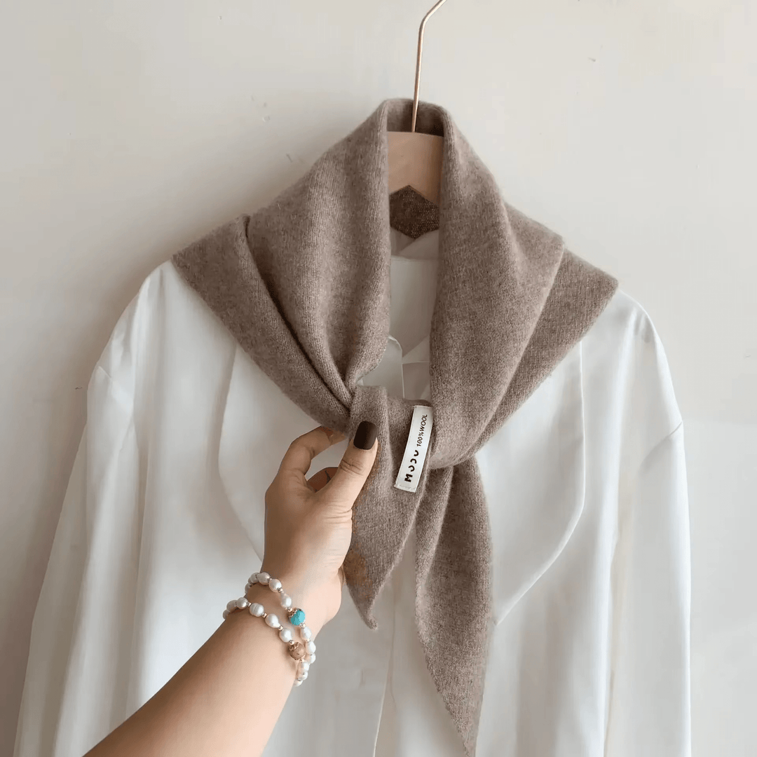 Triangel Sticka Ullblandning Halsduk