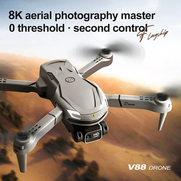 Leo | Mini V88 Drönare 8K med GPS och HD Dubbelkamera - Professionell Flygfotografering Drönare