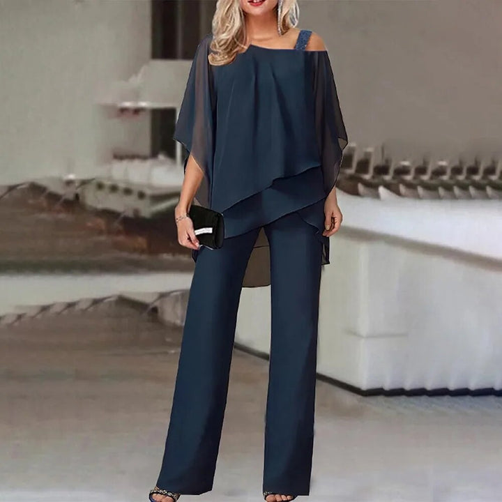 Dam Eleganta Tvådelat Aftonset | Chic och Stilfullt