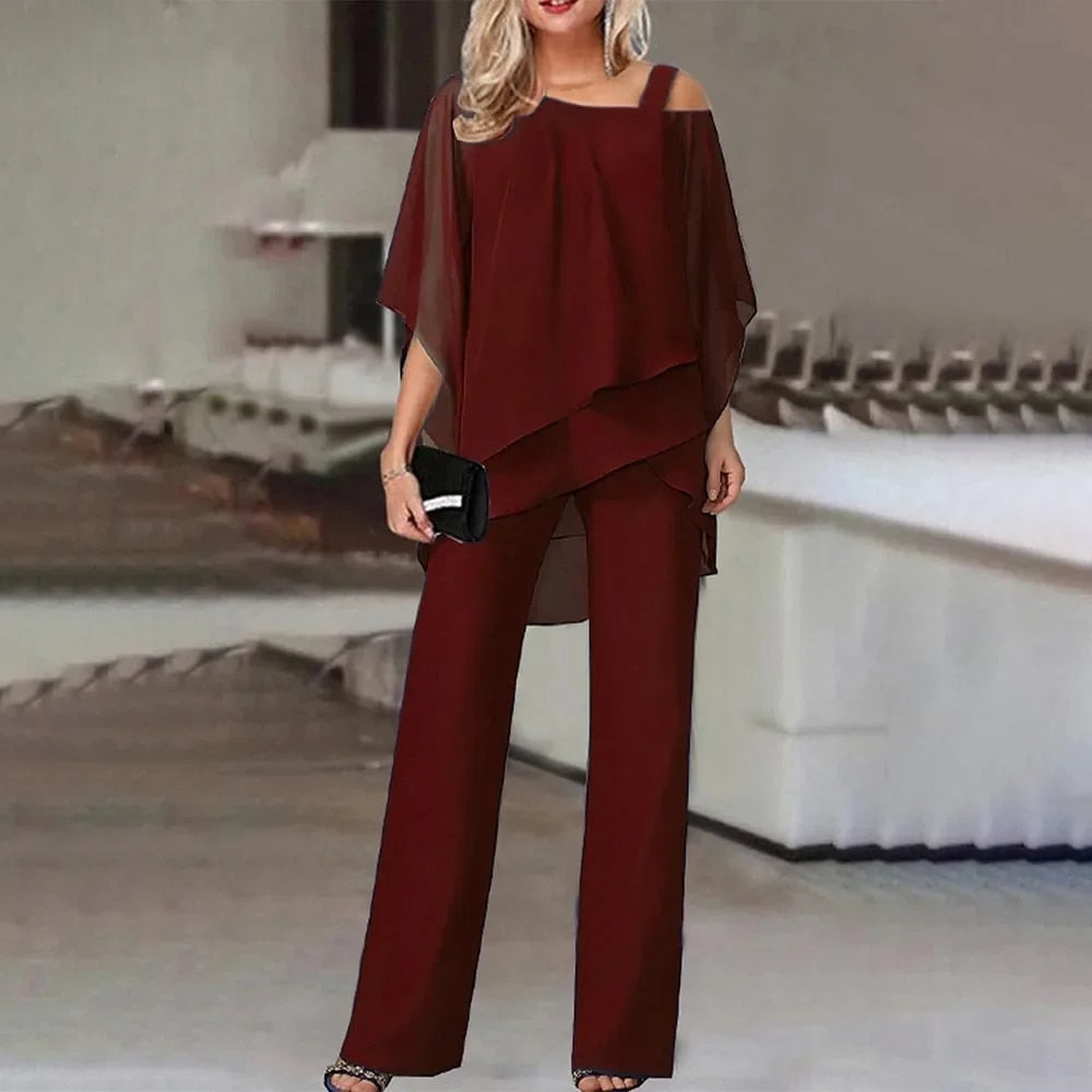Dam Eleganta Tvådelat Aftonset | Chic och Stilfullt