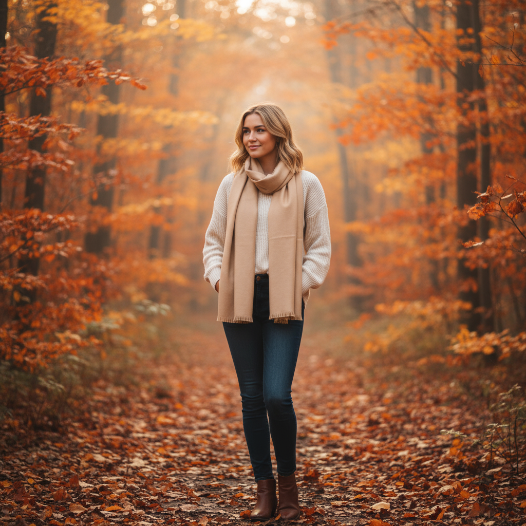 Dam Kashmir Blandning Halsduk | Fast Färg