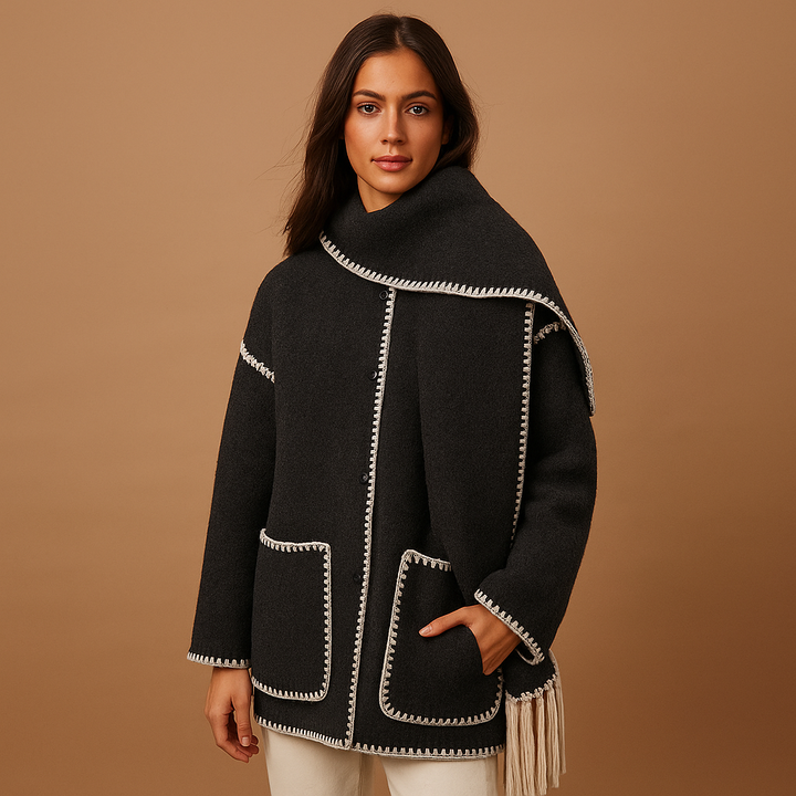 Dam Lång Bältad Vinterkappa | Eleganta Ytterplagg