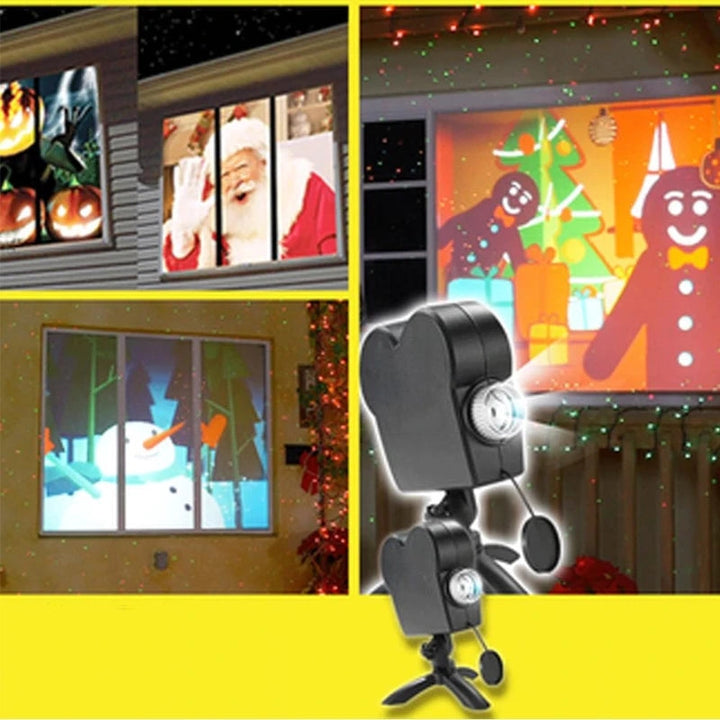Fönster Projektor för Halloween- och Juldekorationer
