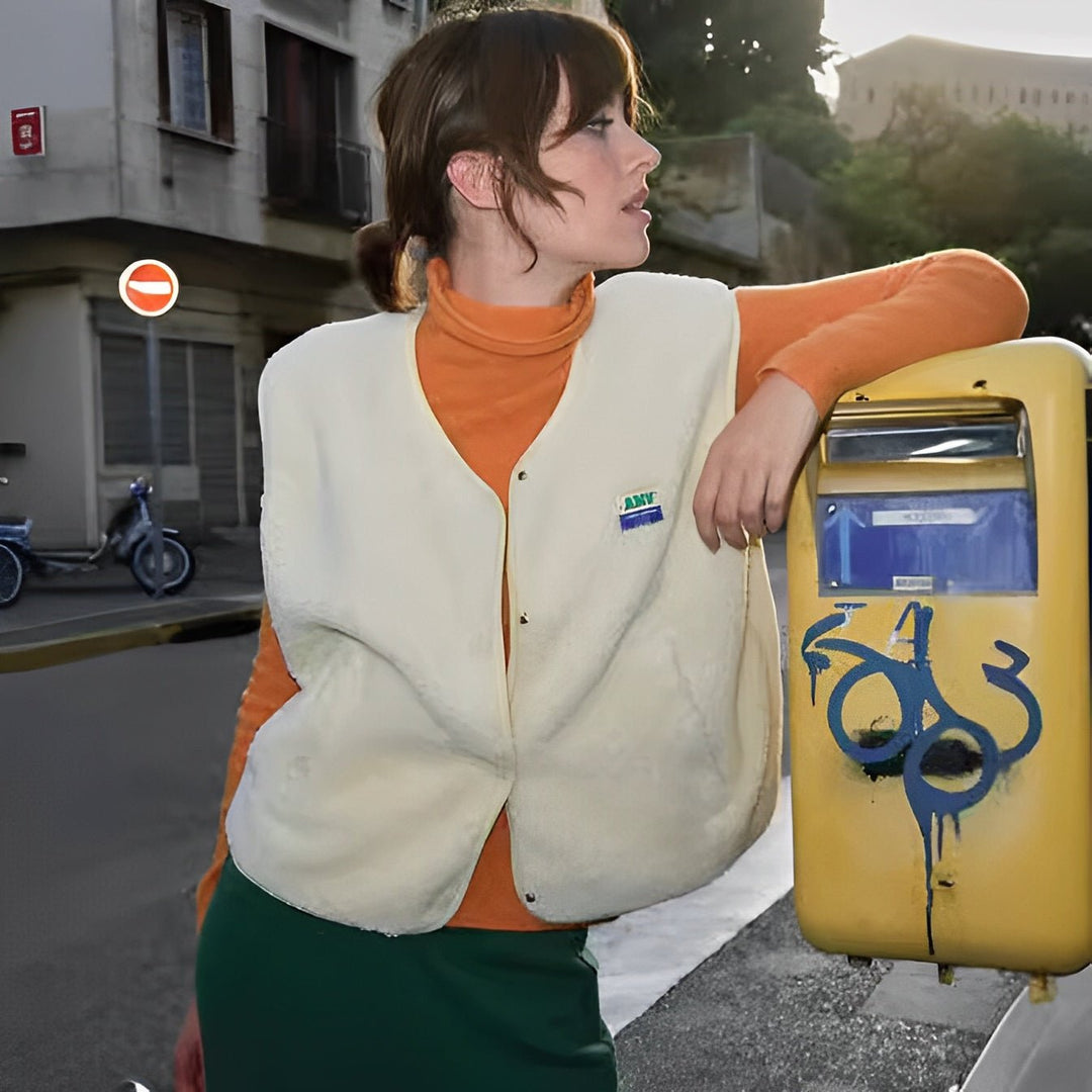 Mjuk Bekvämlighet Dam Väst med Knappar | Mysig och Lätt Vikt Stil