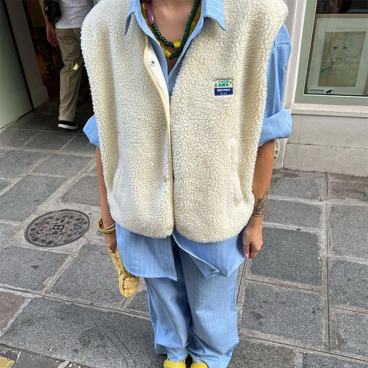 Mjuk Bekvämlighet Dam Väst med Knappar | Mysig och Lätt Vikt Stil