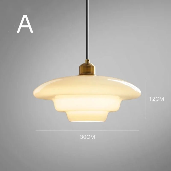 Yandir | Hängande lampa med mjölkvit skärm för retro och moderna interiörer