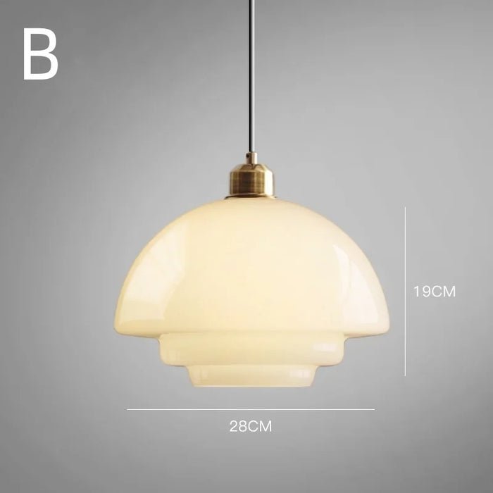Yandir | Hängande lampa med mjölkvit skärm för retro och moderna interiörer