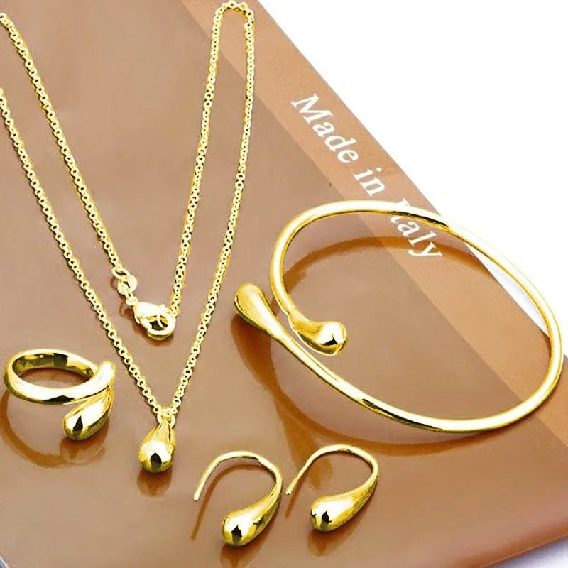 Eva | Dam 4-Delade Sterling Silver Teardrop Smycken Uppsättning