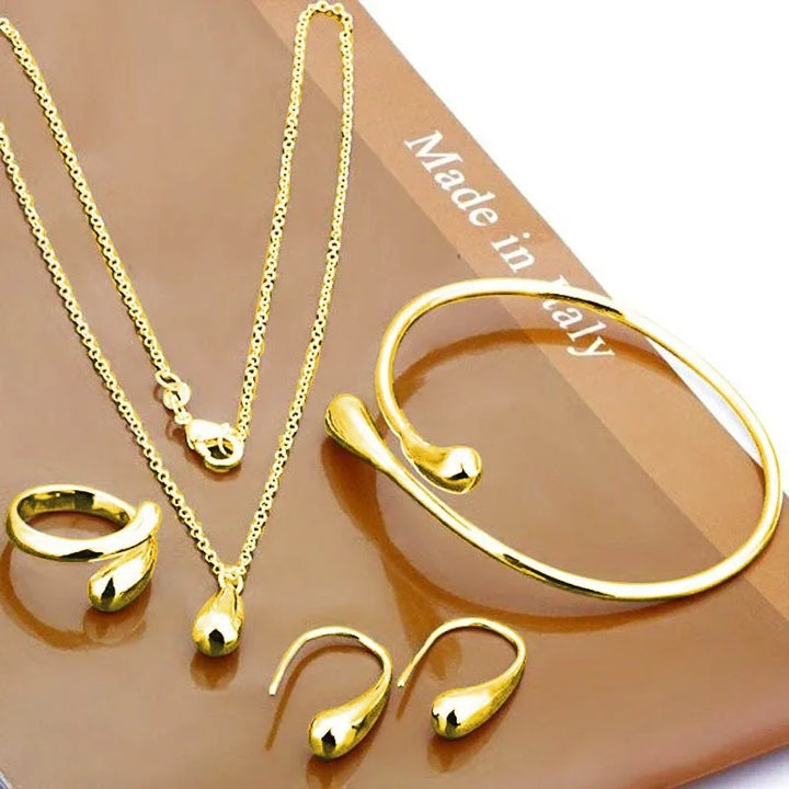 Eva | Dam 4-Delade Sterling Silver Teardrop Smycken Uppsättning