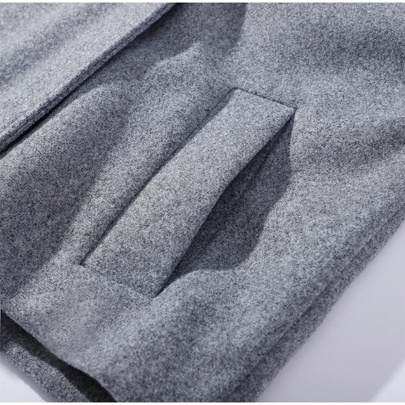 Dam Varm Lång Kappa | Hög Krage och Dubbelknäppta Knappar