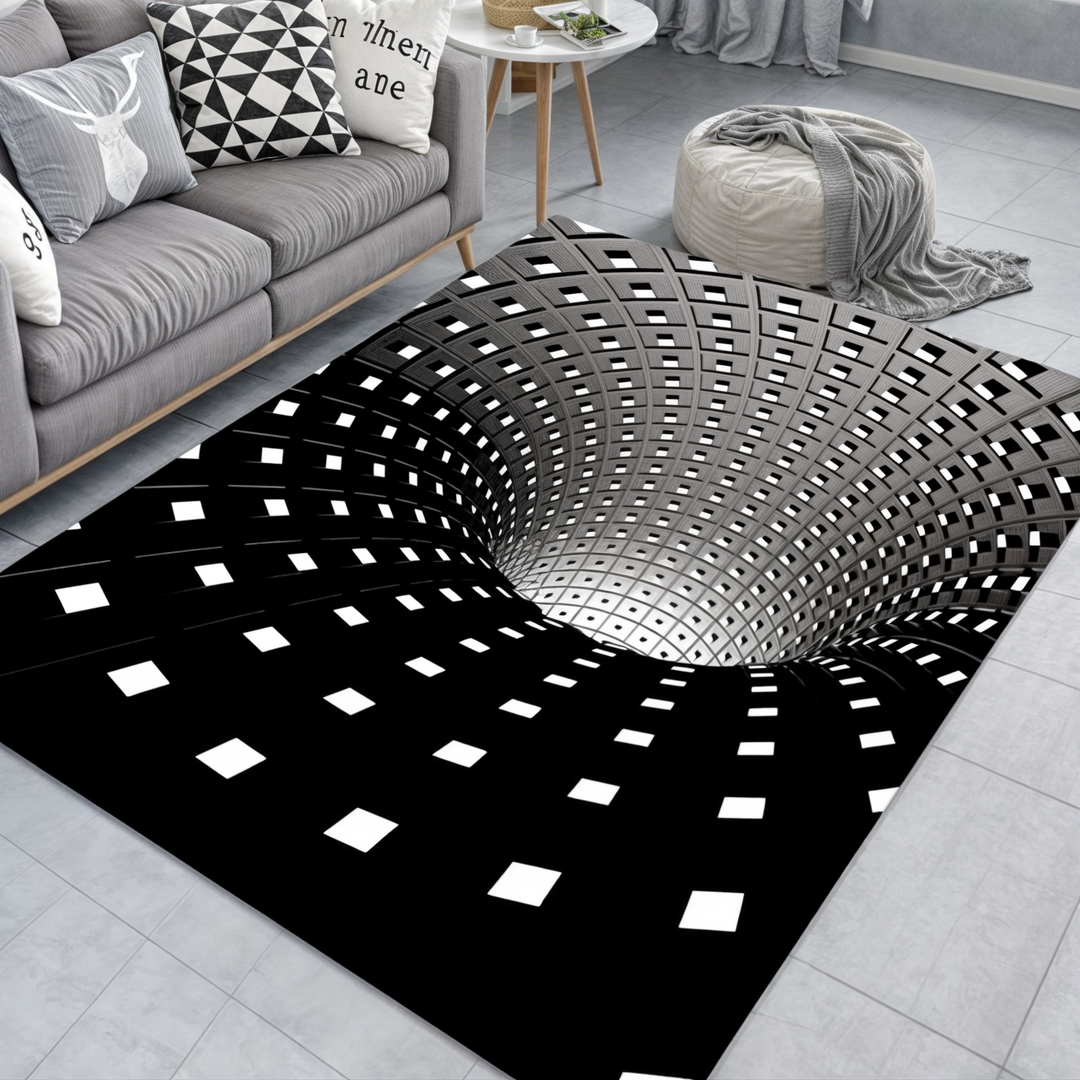 3D Geometrisk Illusion Matta | Dekorativ Hall- och Dörrmatta