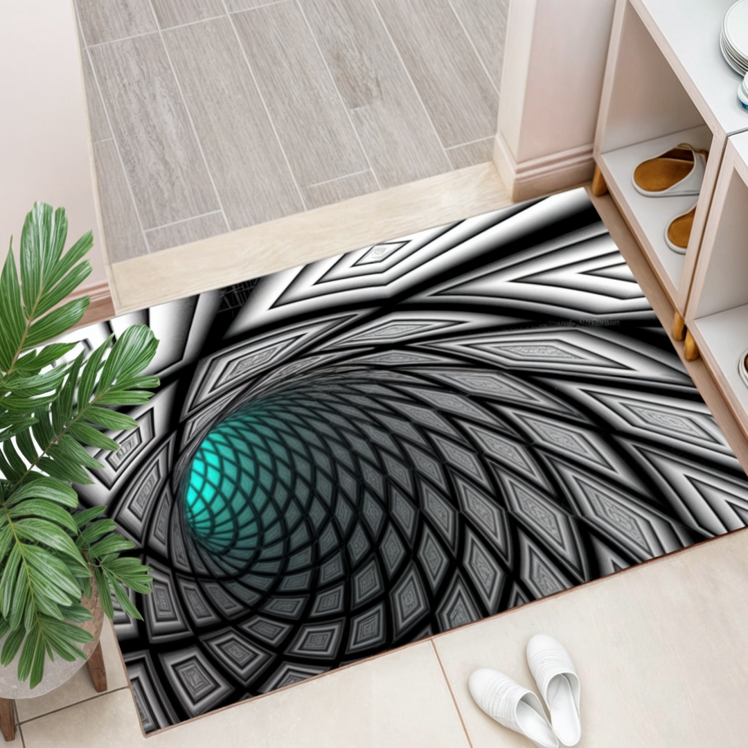 3D Geometrisk Illusion Matta | Dekorativ Hall- och Dörrmatta