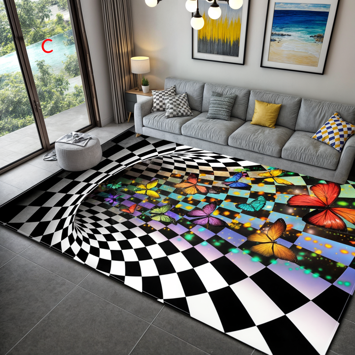 3D Geometrisk Illusion Matta | Dekorativ Hall- och Dörrmatta