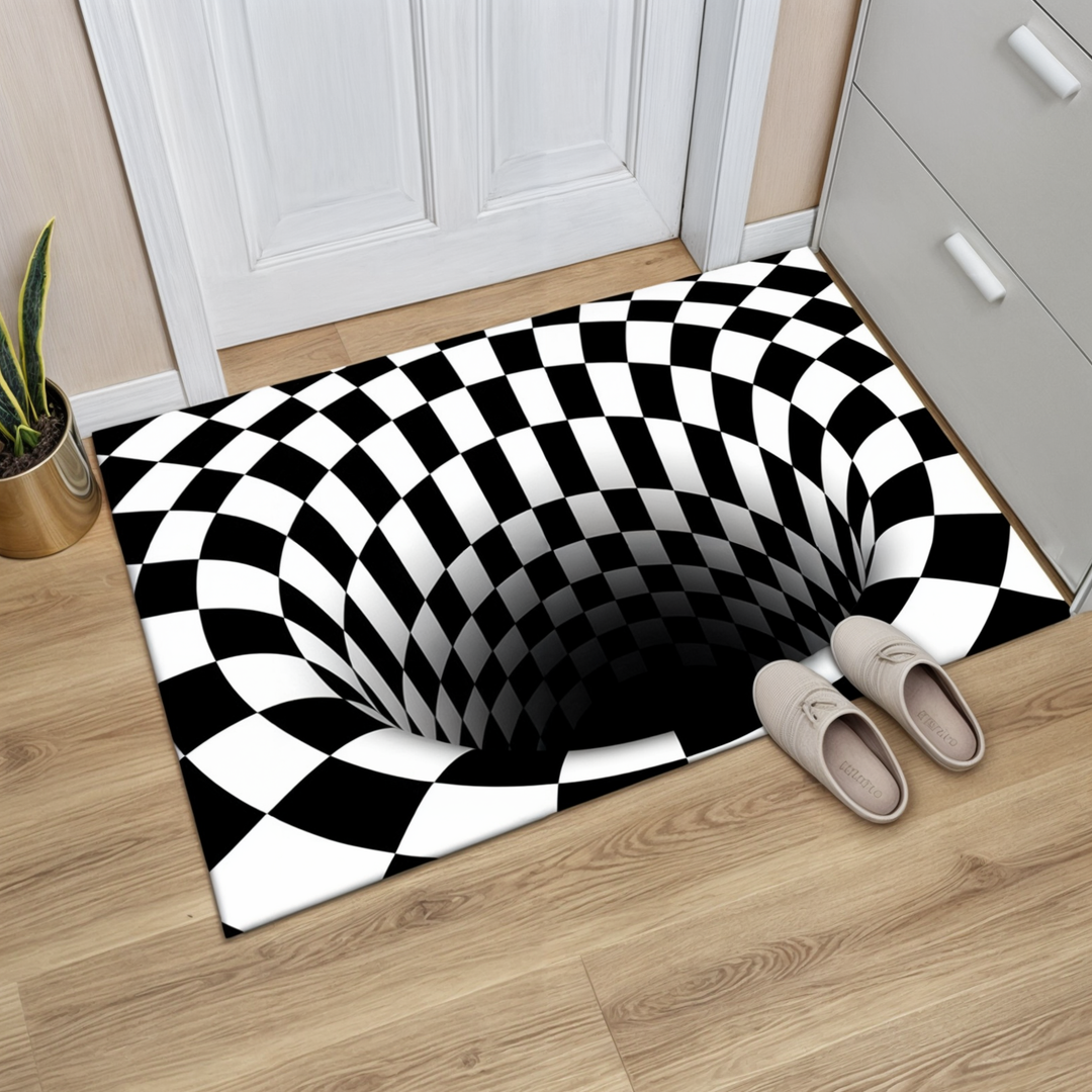 3D Geometrisk Illusion Matta | Dekorativ Hall- och Dörrmatta