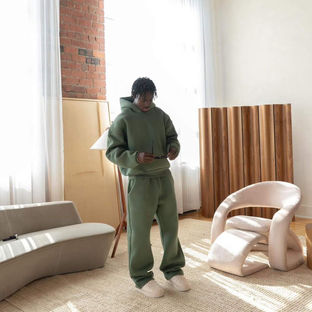 Herr Avslappnad Tvådelad Uppsättning | Avspänd Huvtröja och Byxor Utrusta