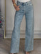 Dam Glitter Detaljer Denim Jeans