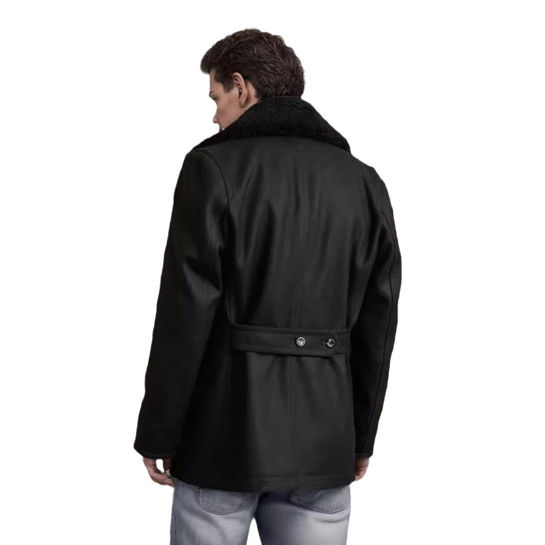 Överrock i Ullblandning för män med Kontrasterande Krage