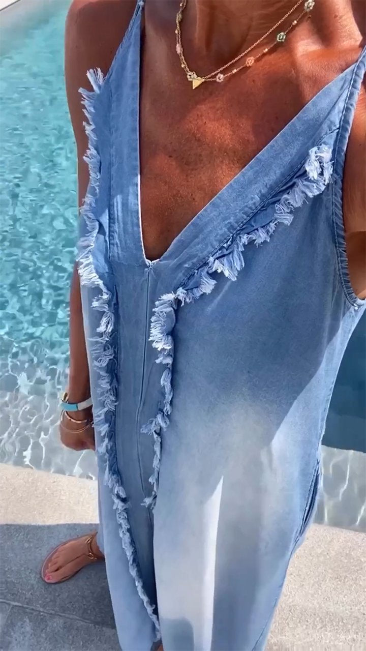 Orelia | Damer Bekväm Denim Pinafore Klänning