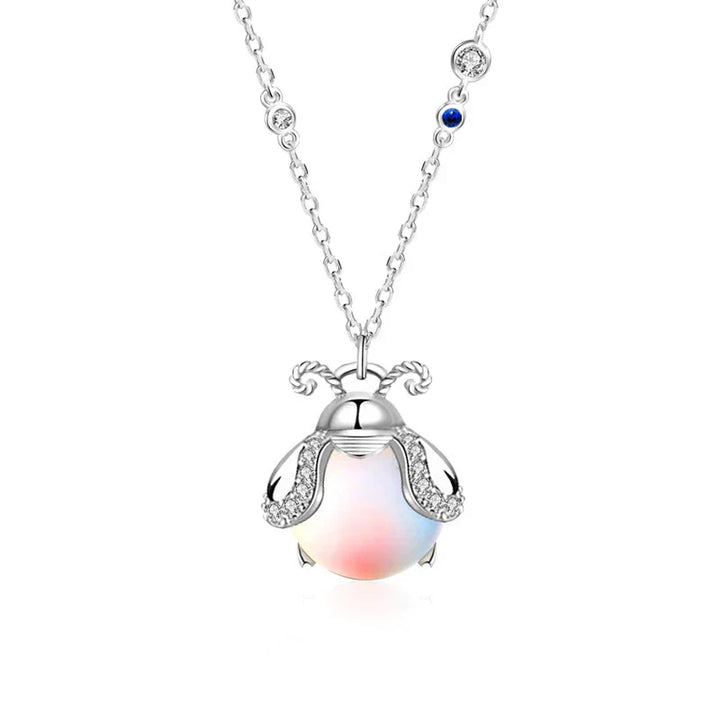 Mia | Sterling Silver Eldfluga Halsband med Månadssten Hänge