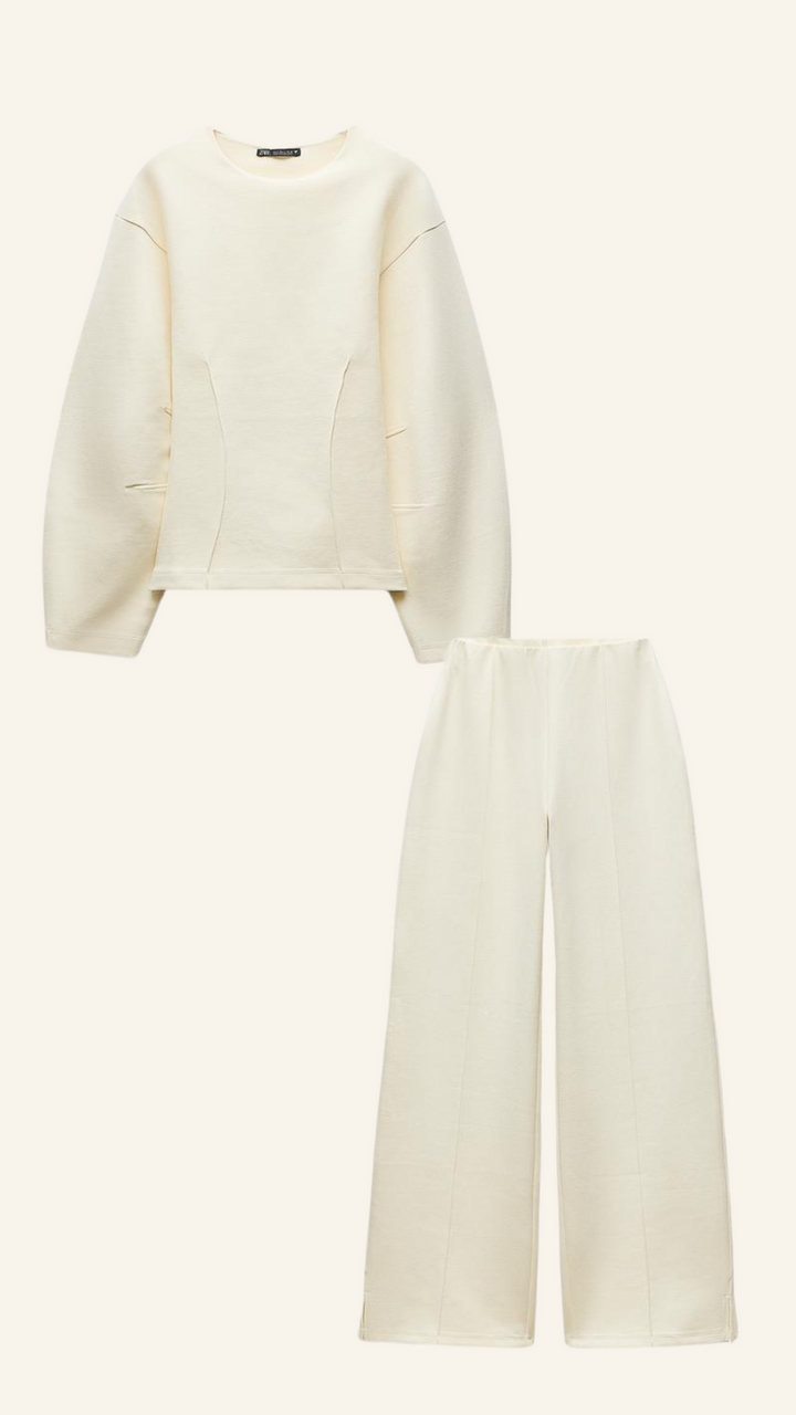 Dam Chic Loungeset | Överdimensionerad Topp och Byxor