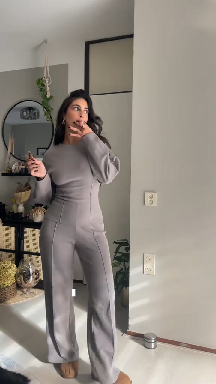 Dam Chic Loungeset | Överdimensionerad Topp och Byxor